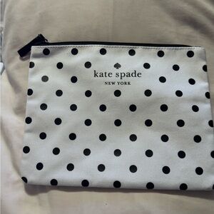 kate spade White and Black Polka Dot Cosmetic Pouch
